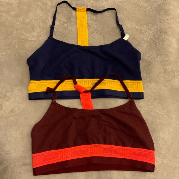 Set of 2 VS PINK sports bras, one NWT, one NWOT - Picture 1 of 5